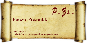 Pecze Zsanett névjegykártya